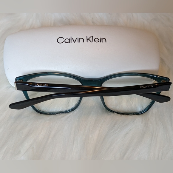 EUC Calvin Klein CK20532 glasses in Crystal Bistro Green full frame rectangular - Picture 5 of 14